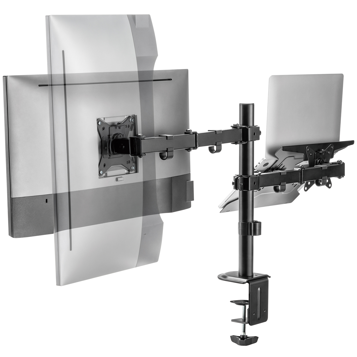 Monitorfäste LogiLink 17-32 tum med Hållare För Laptop/Surfplatta 10-15,6 tum