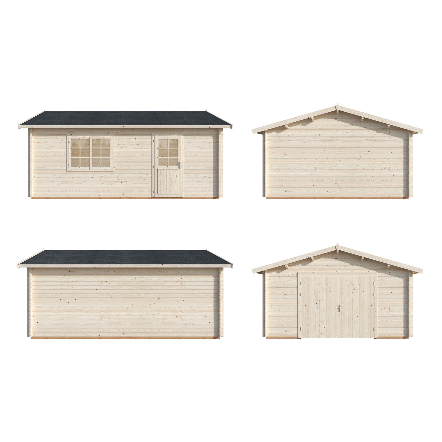 Garage Palmako Roger 23,9 m2 med Dörr