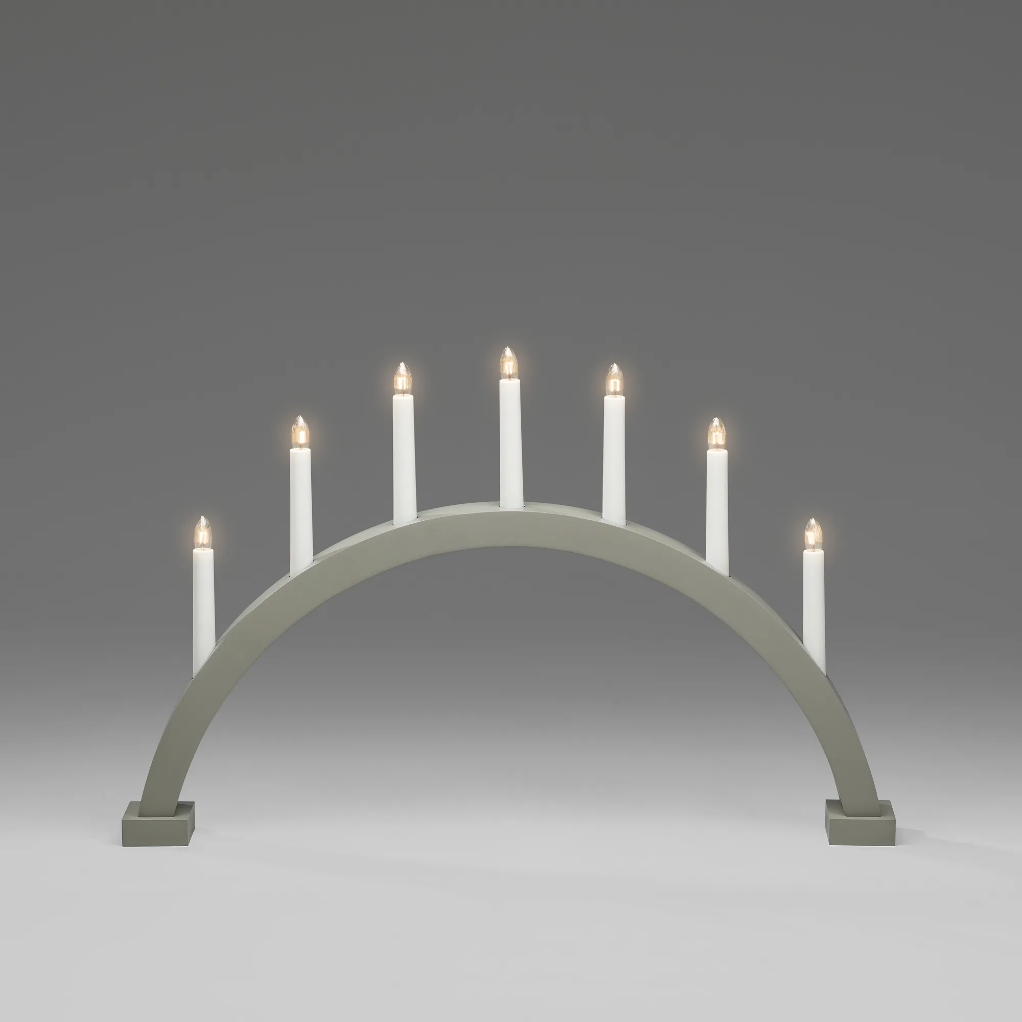 Adventsljusstake Gnosjö Konstsmide Båge 7 Ljusgrå/Grön