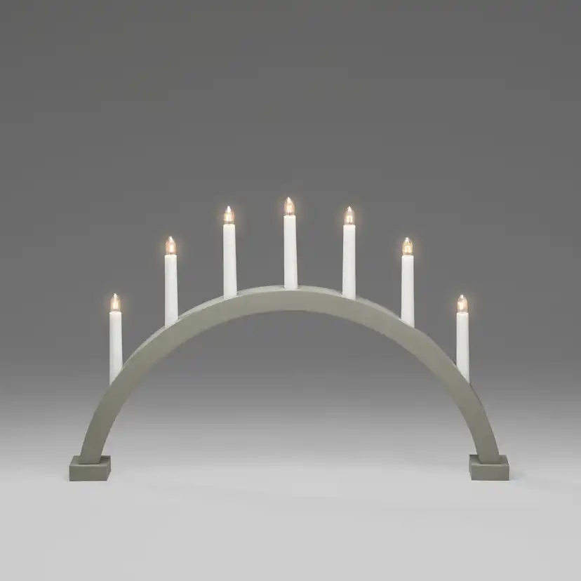 Adventsljusstake Gnosjö Konstsmide Båge 7 Ljusgrå/Grön