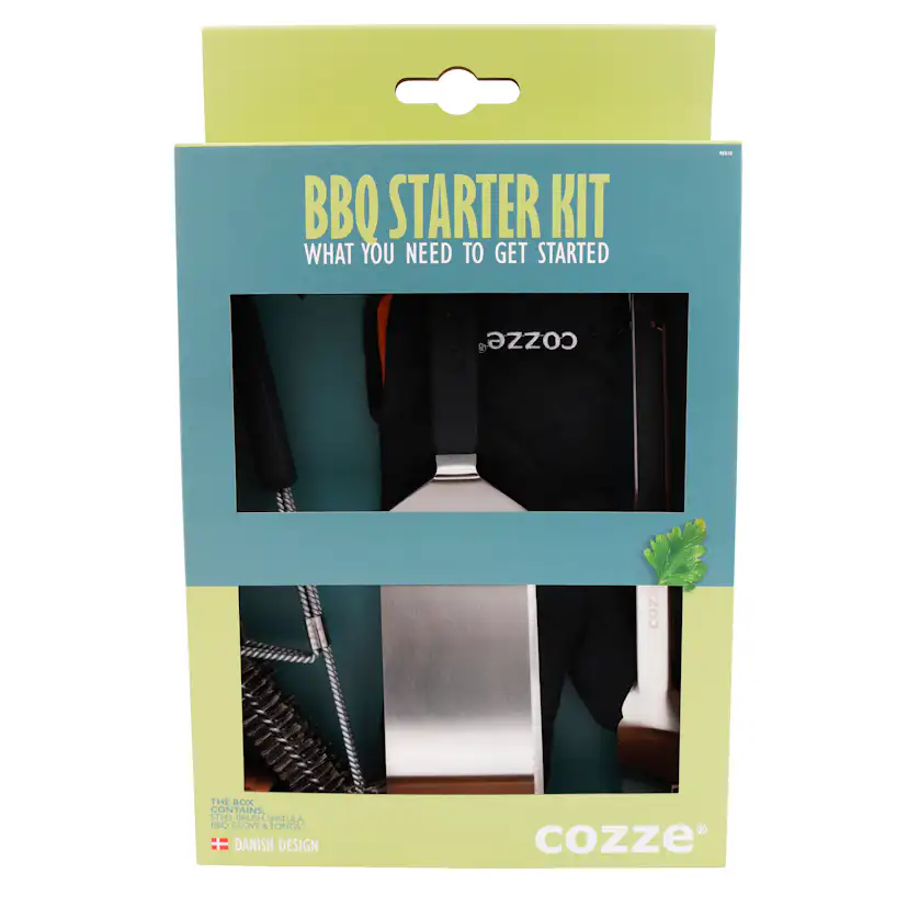 Grillpaket Cozze BBQ 4 Delar Med Grilltång, Stekspade, Grillborste & Grillhandske