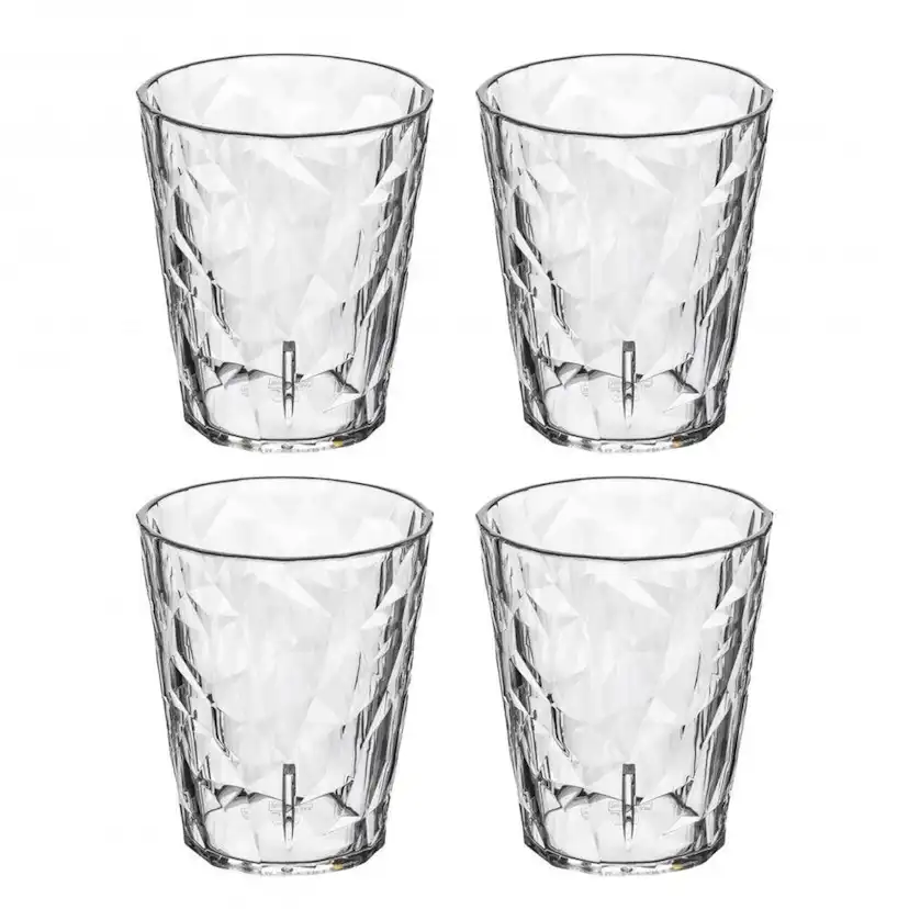 Club No. 1 Dricksglas Plast 250 ml Crystal Clear 4-pack