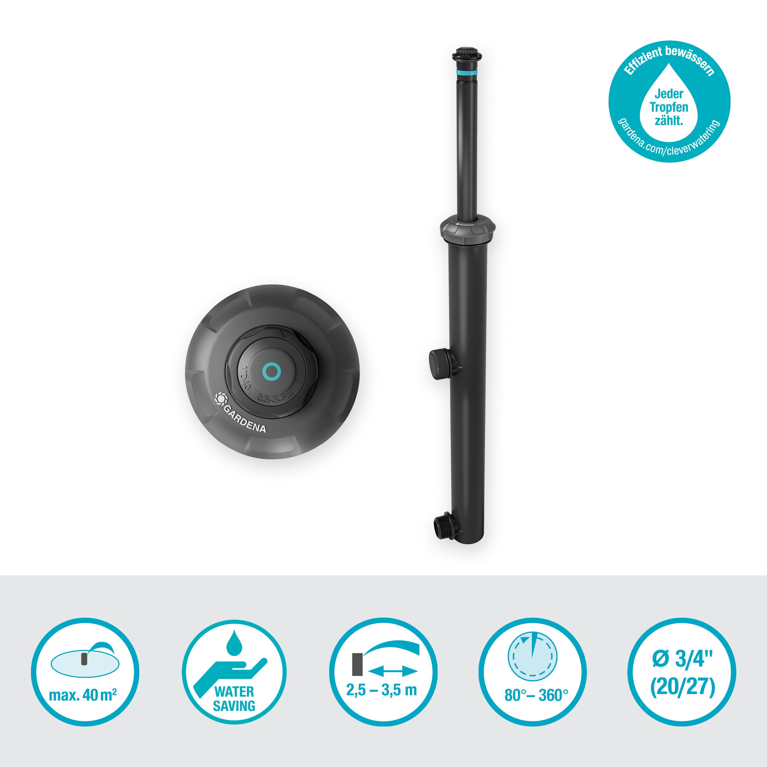 Sprinkler Gardena Pop-up MD40/300