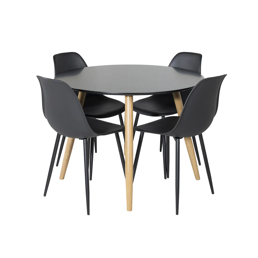 Matgrupp Venture Home Polar Ø100 cm med 4st Plaza Matstolar