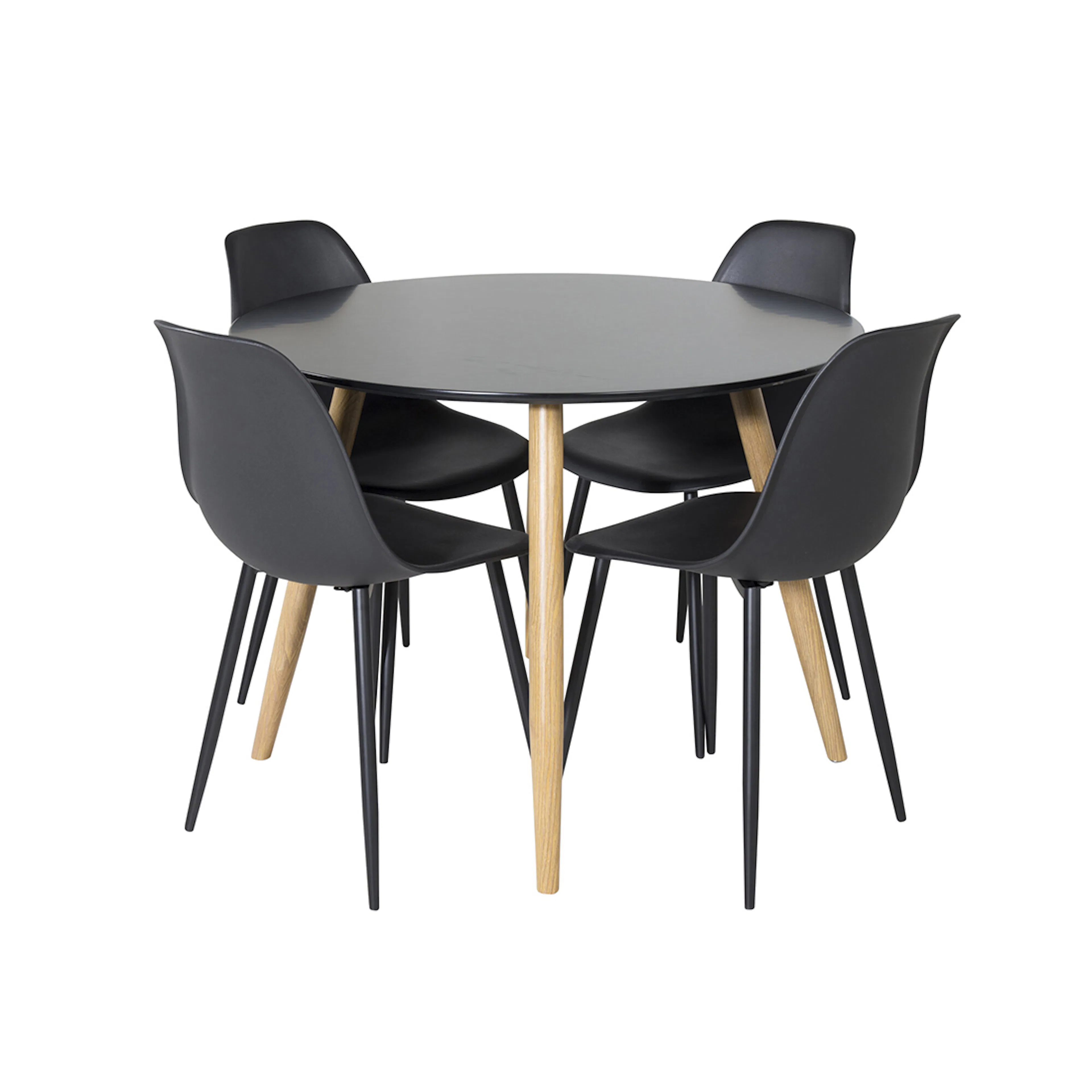 Matgrupp Venture Home Polar Ø100 cm med 4st Plaza Matstolar