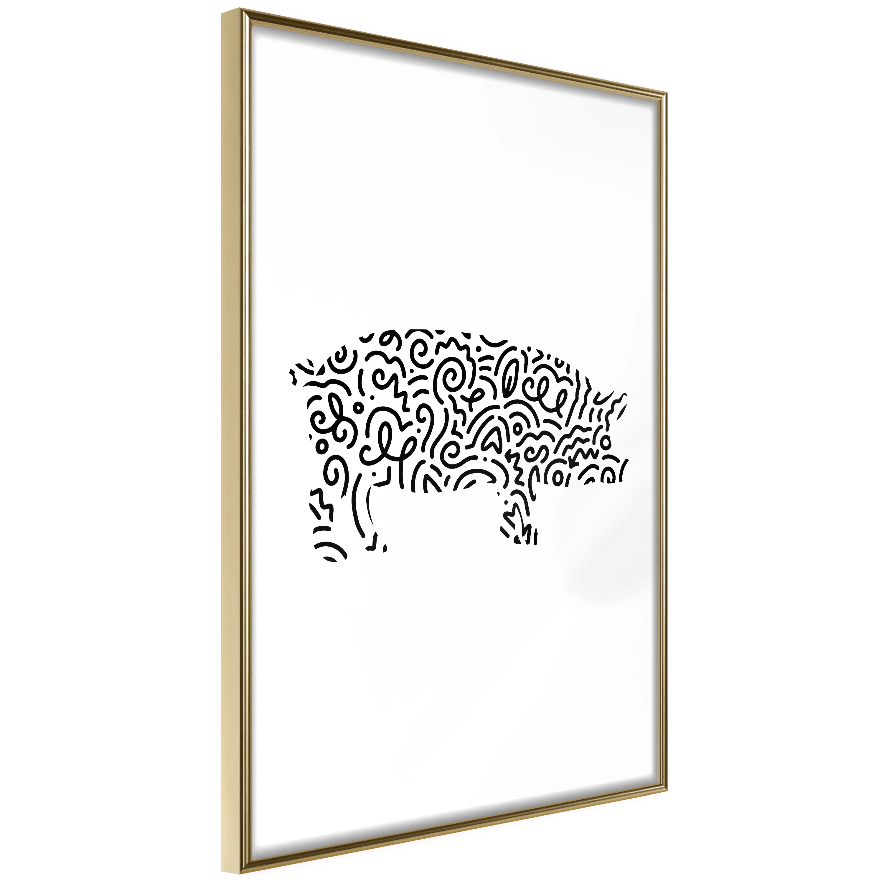 Poster Artgeist Affisch Black and White Piggy