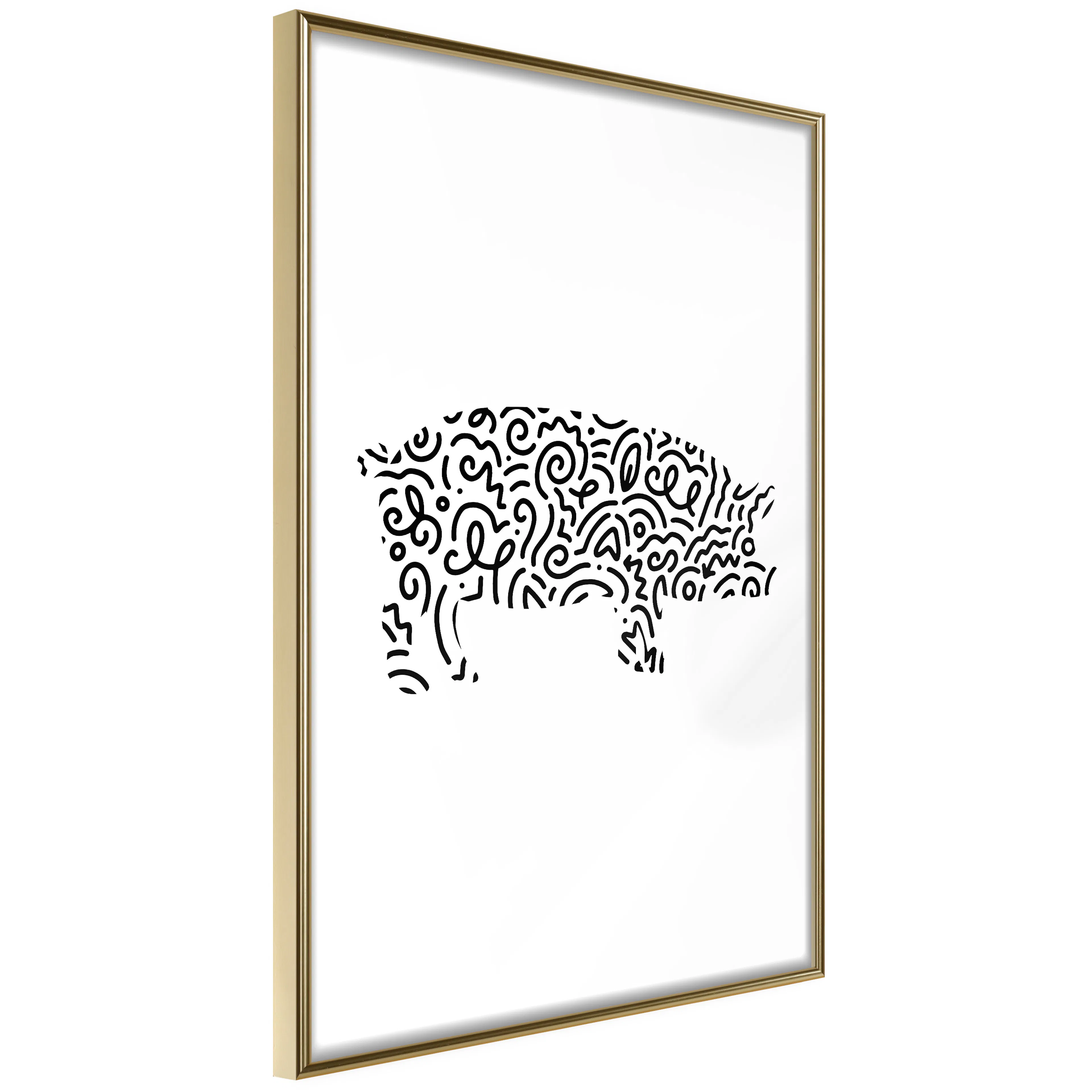 Poster Artgeist Affisch Black and White Piggy