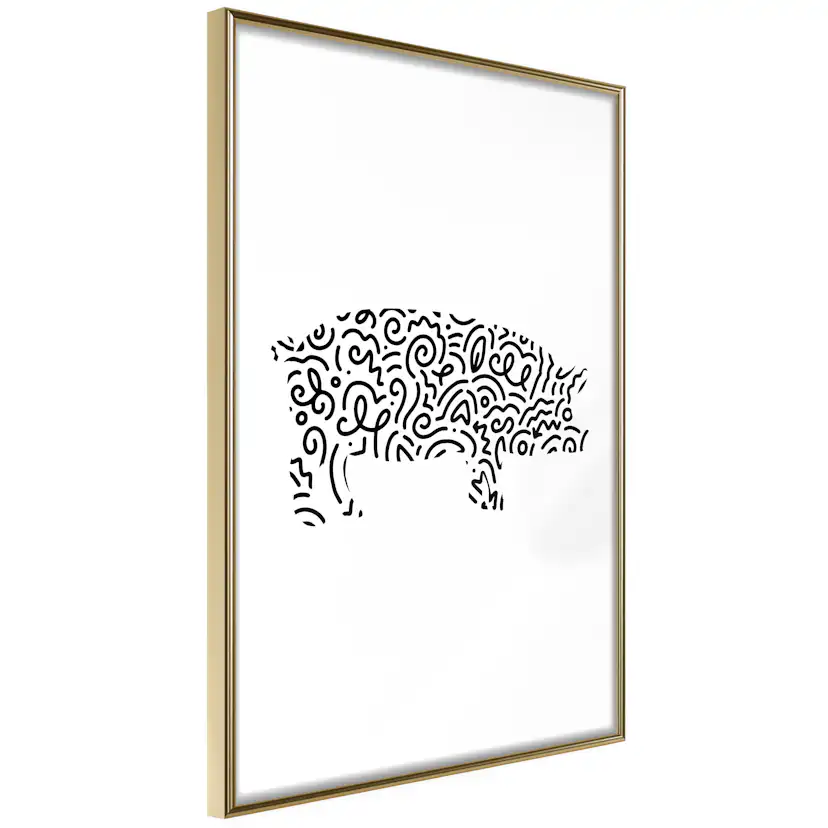 Poster Artgeist Affisch Black and White Piggy