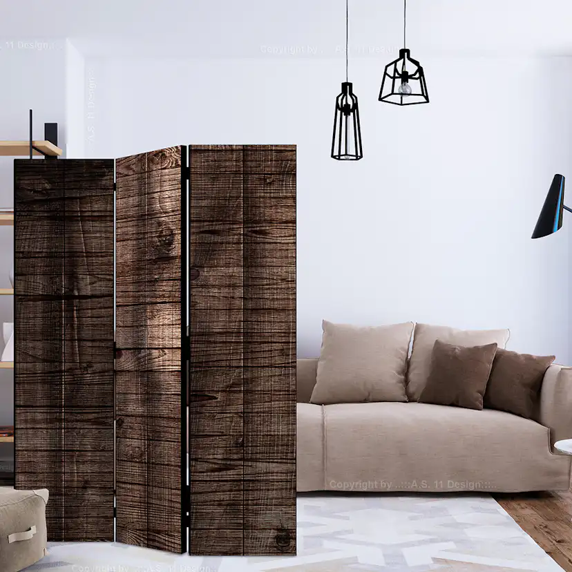 Rumsavdelare Skärmvägg Arkiio Dark Brown Boards 135x172 cm