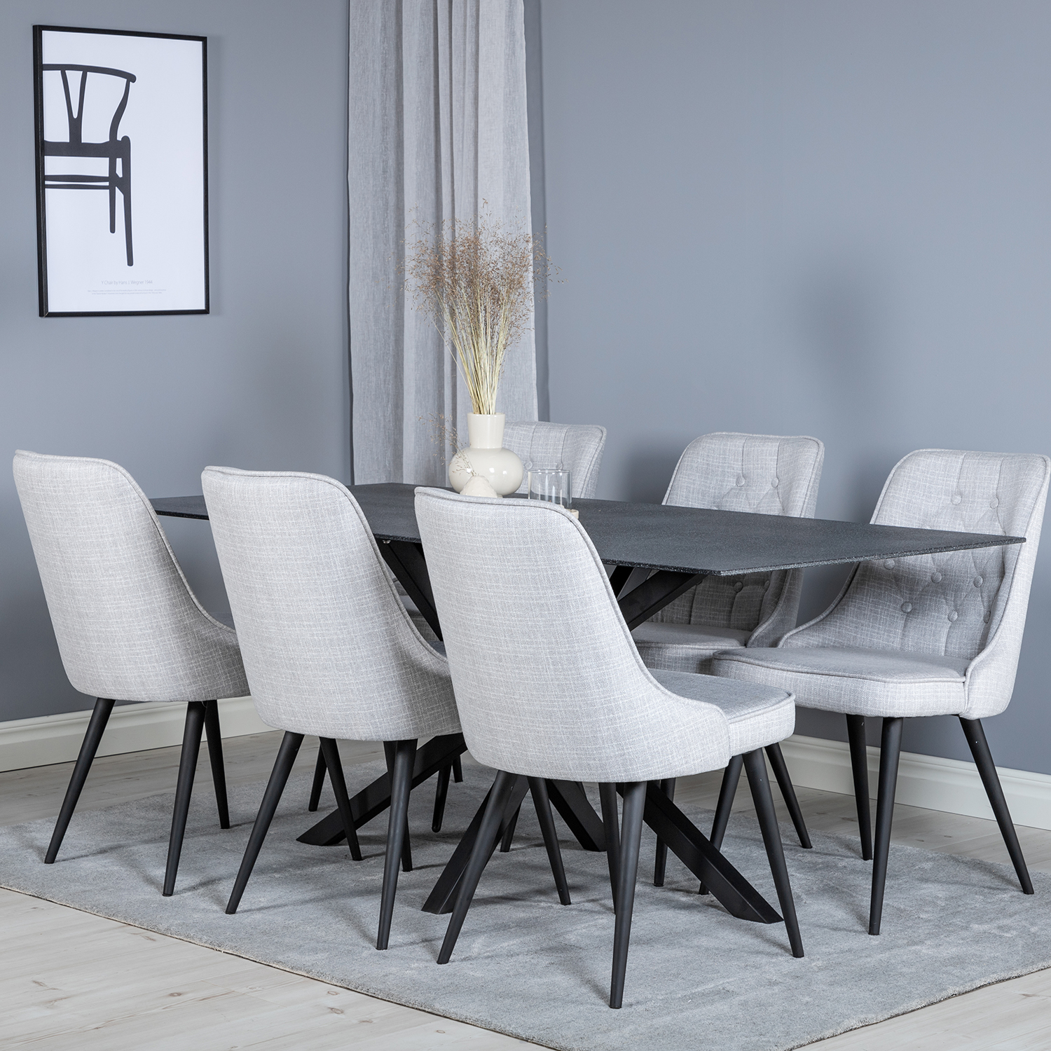 Matgrupp Venture Home Piata med 6 Vera Stolar Polyestertyg