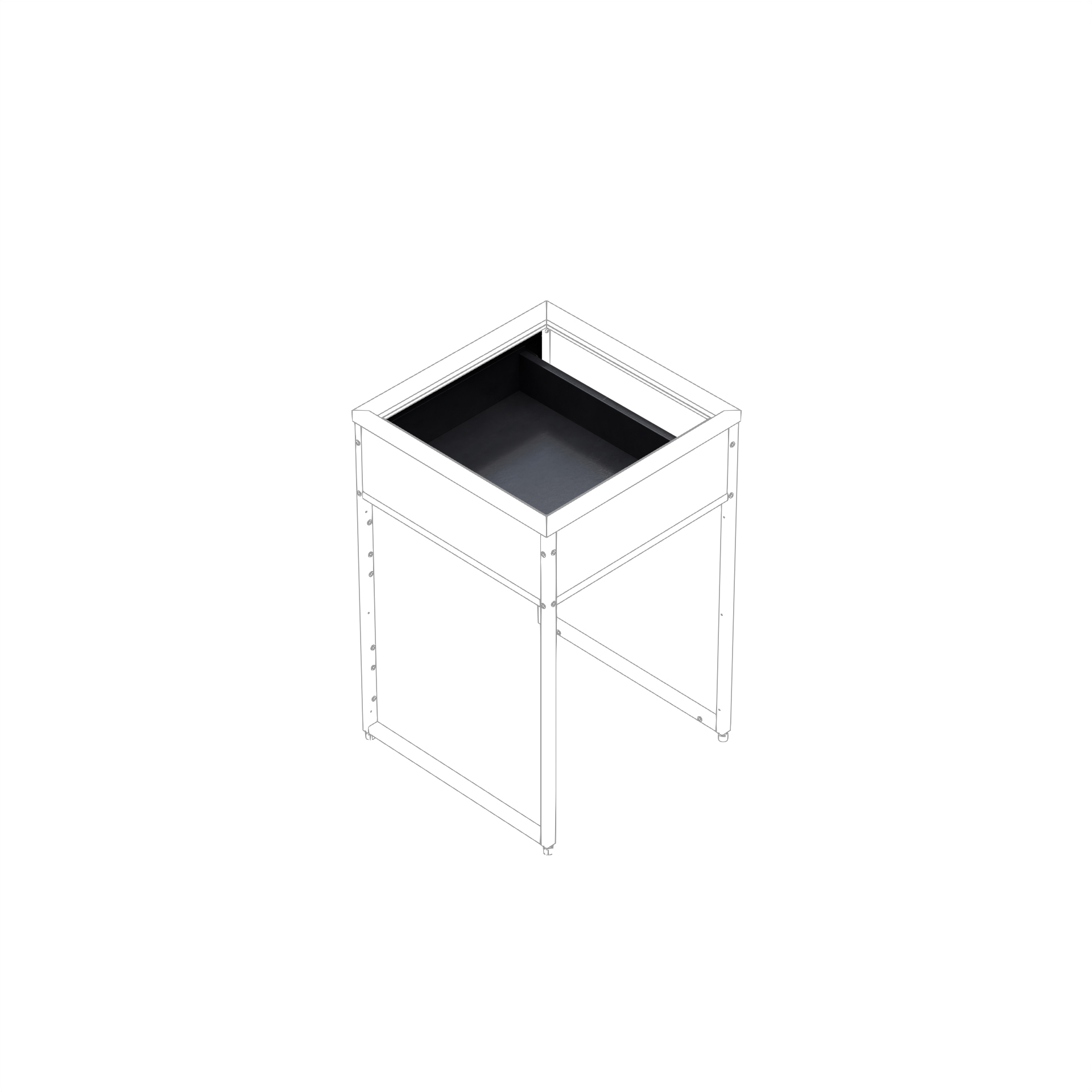 Låda Skotte Kitchen 538  Svart 180mm Till Utekök