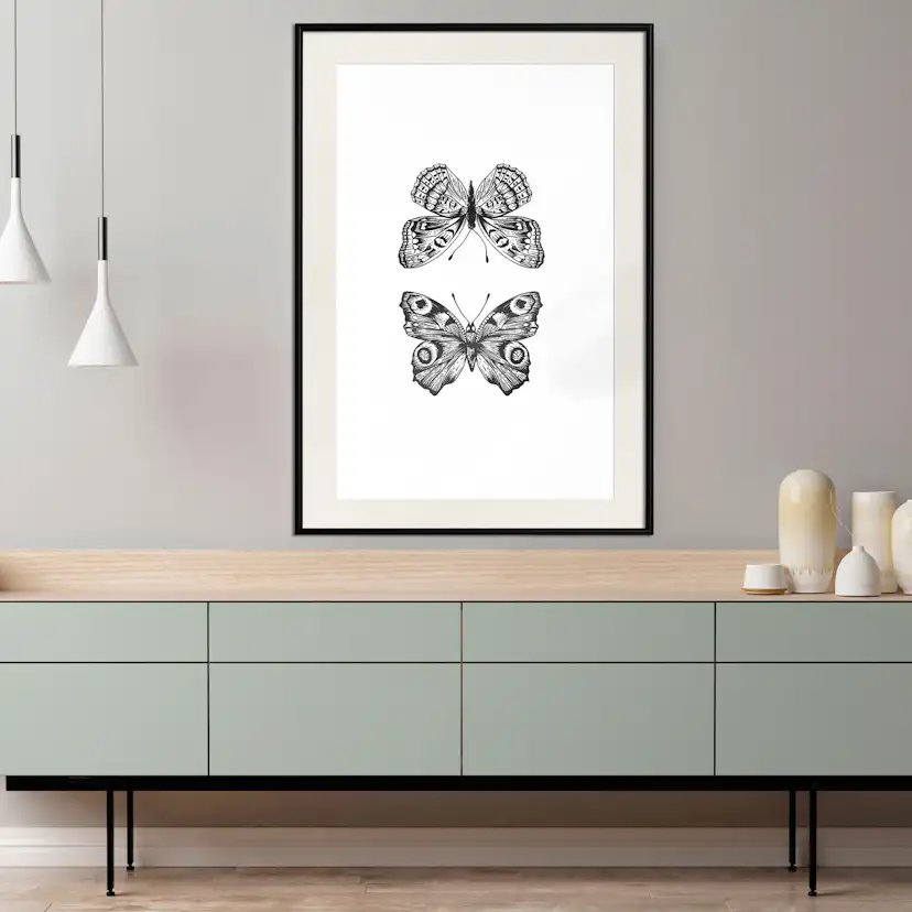 Poster Artgeist Affisch Two Butterflies
