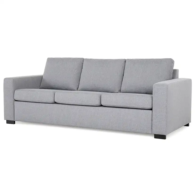 Crazy 3-sits soffa Ljusgrå Ljusgrå/Fyrkantiga Svarta Ben