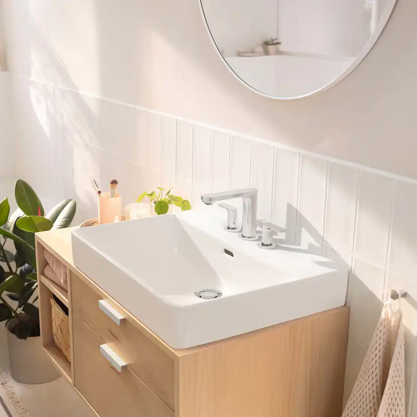Tvättställsblandare Hansgrohe Rebris S 3-håls 110 med Lyftventil