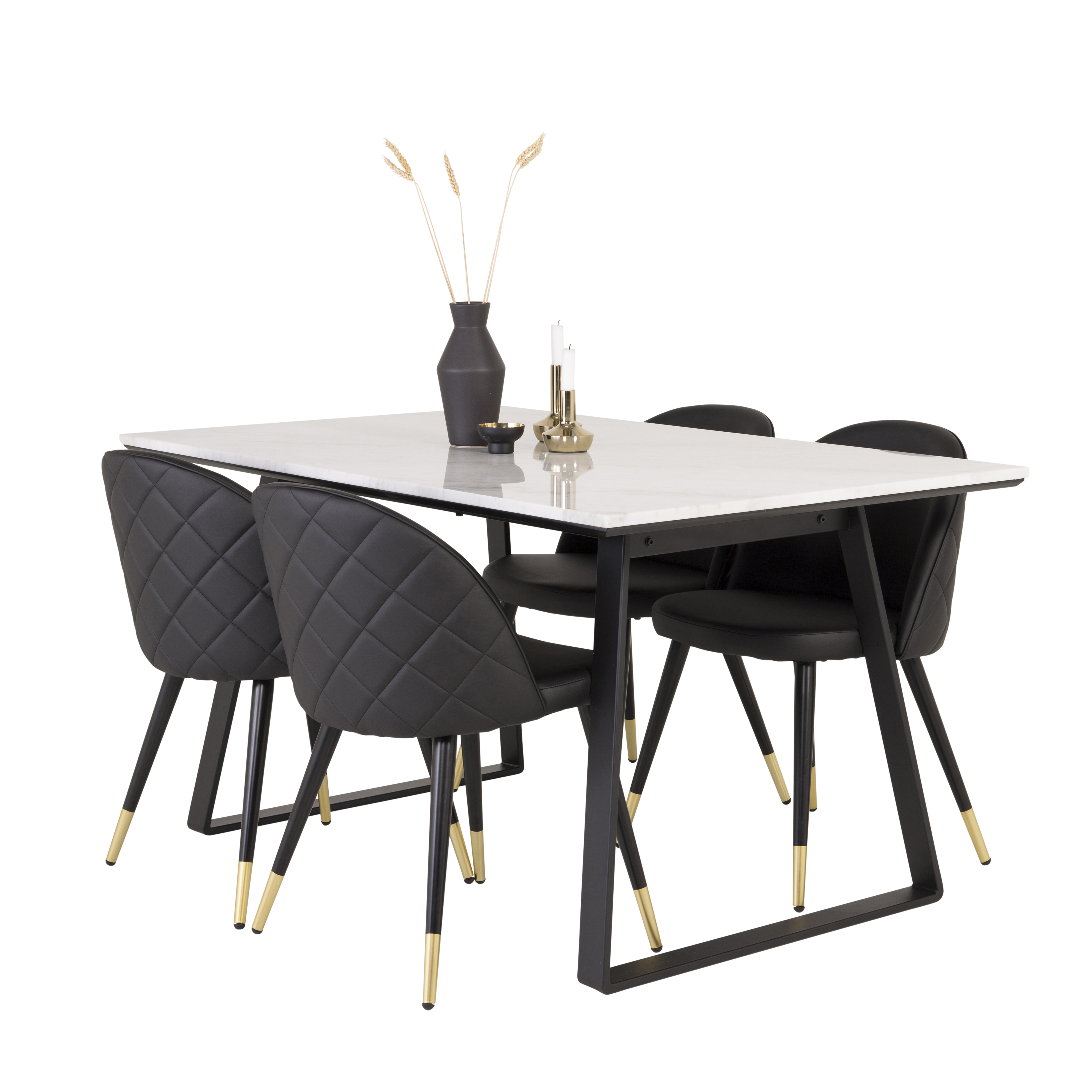 Matgrupp Venture Home Estelle 140 med 4 Valentina Stolar Läder