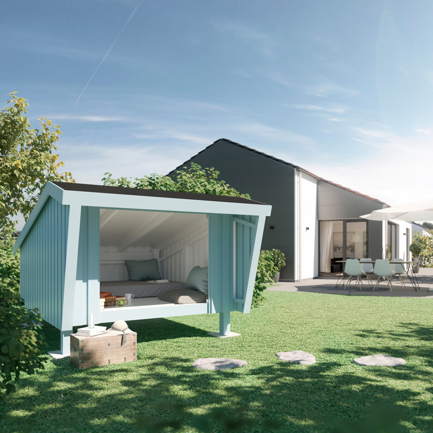 Vindskydd PLUS 6,54 m² Komplett Obehandlad Lösning Inkl Takpapp, Beslag & Skruvar