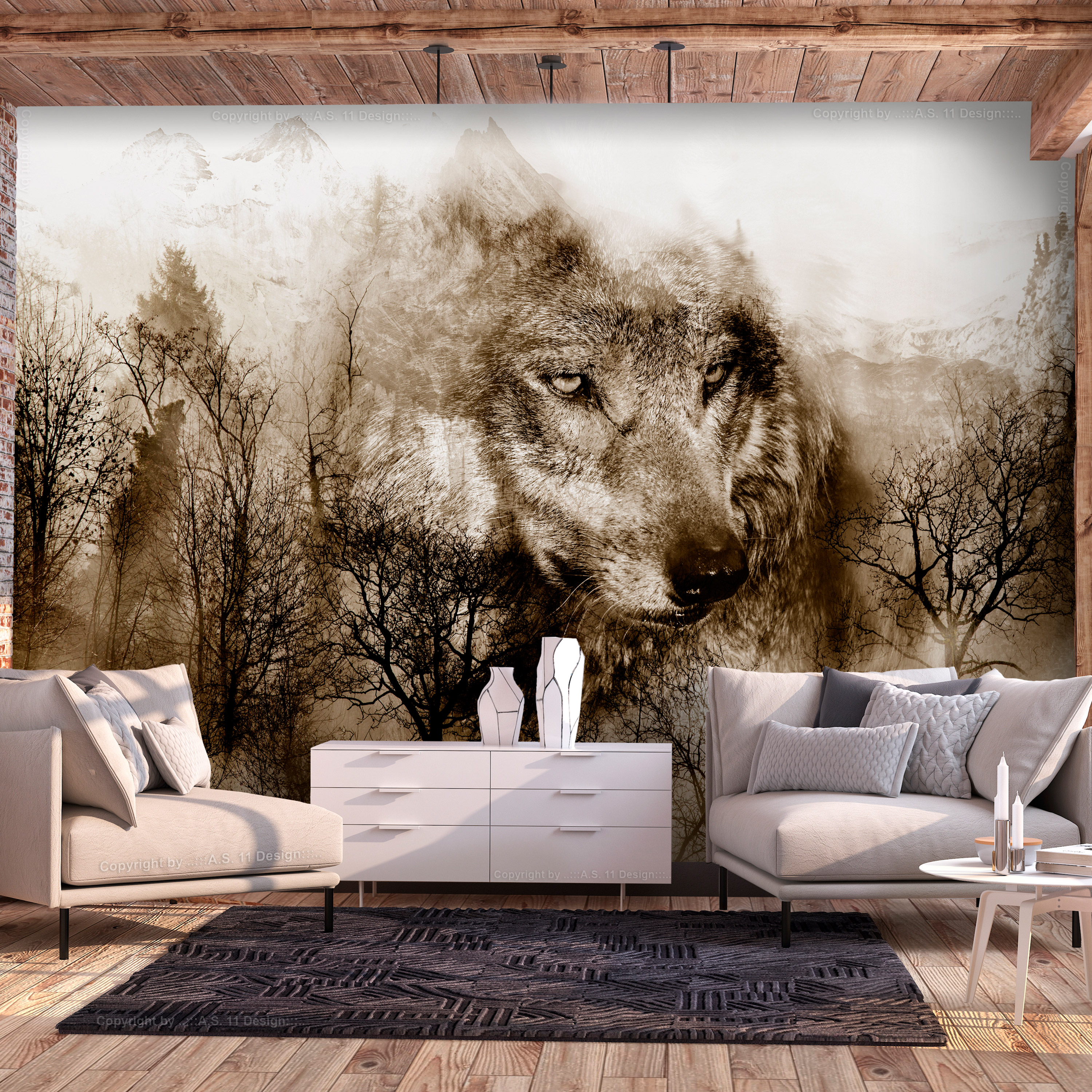 Fototapet Arkiio Mountain Predator Brown