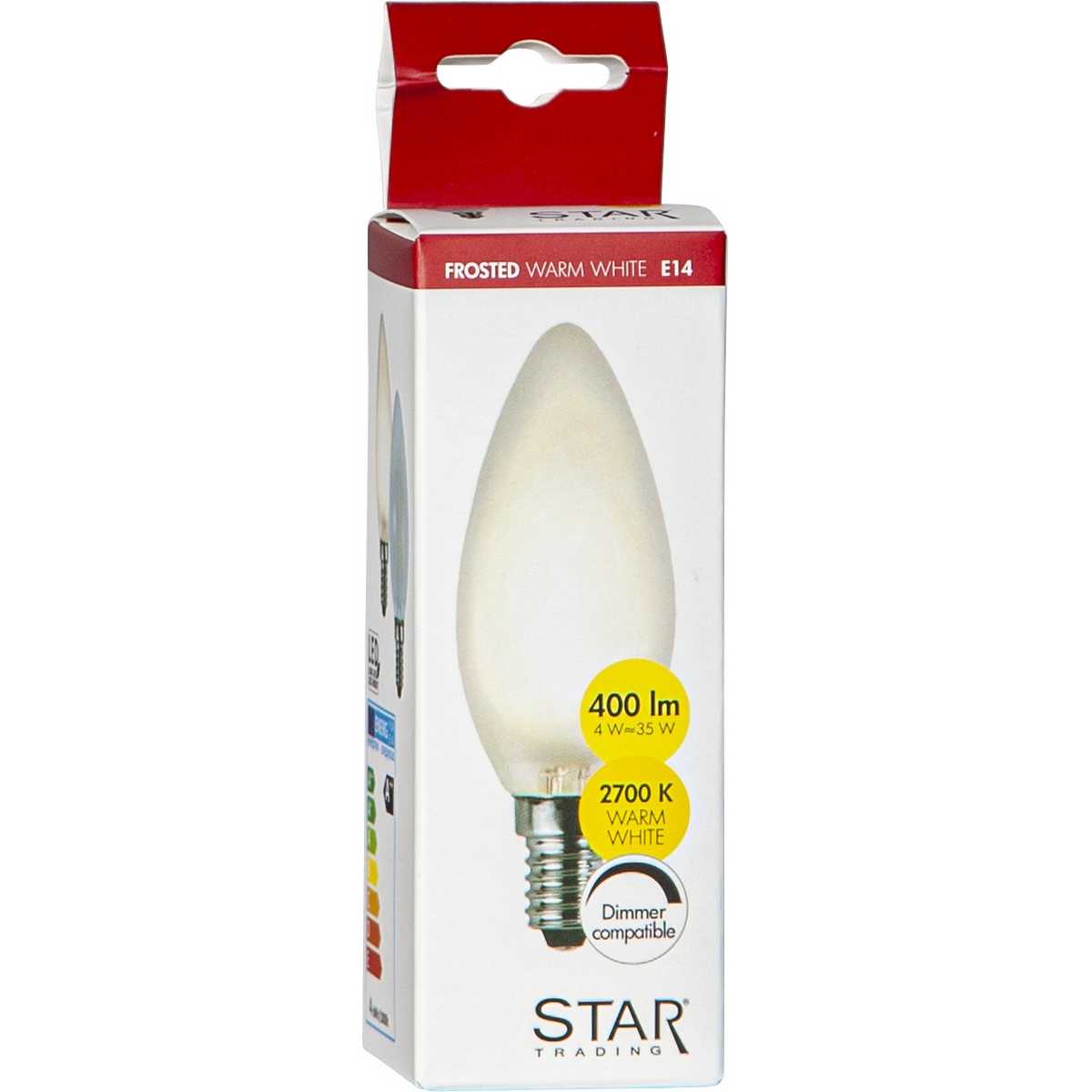 LED-lampa Star Trading E14 C35 Frostad Dimbar 4W