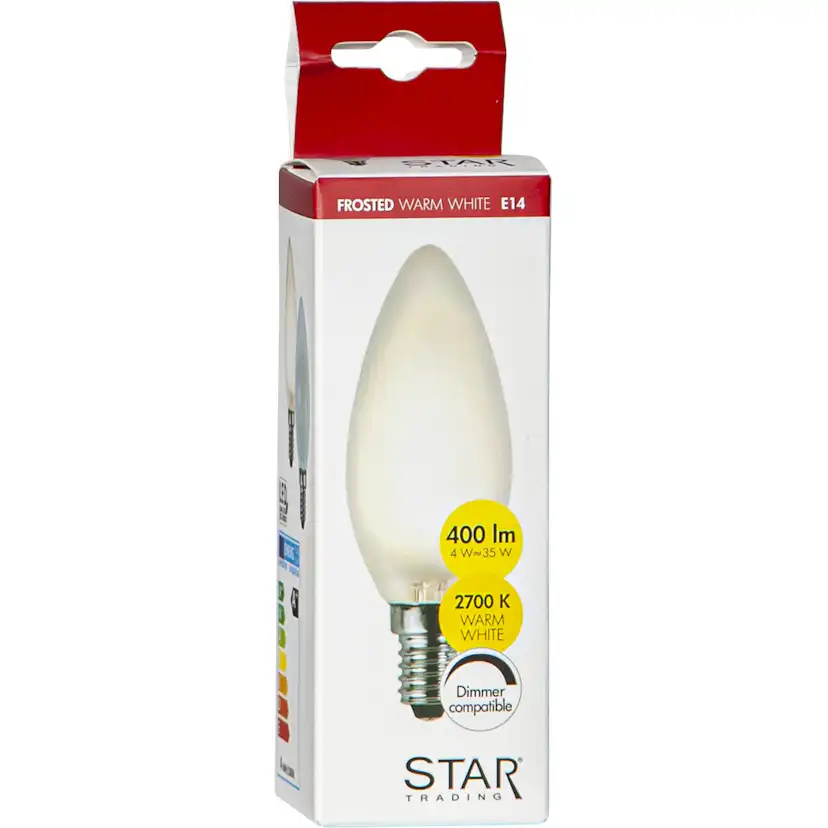 LED-lampa Star Trading E14 C35 Frostad Dimbar 4W