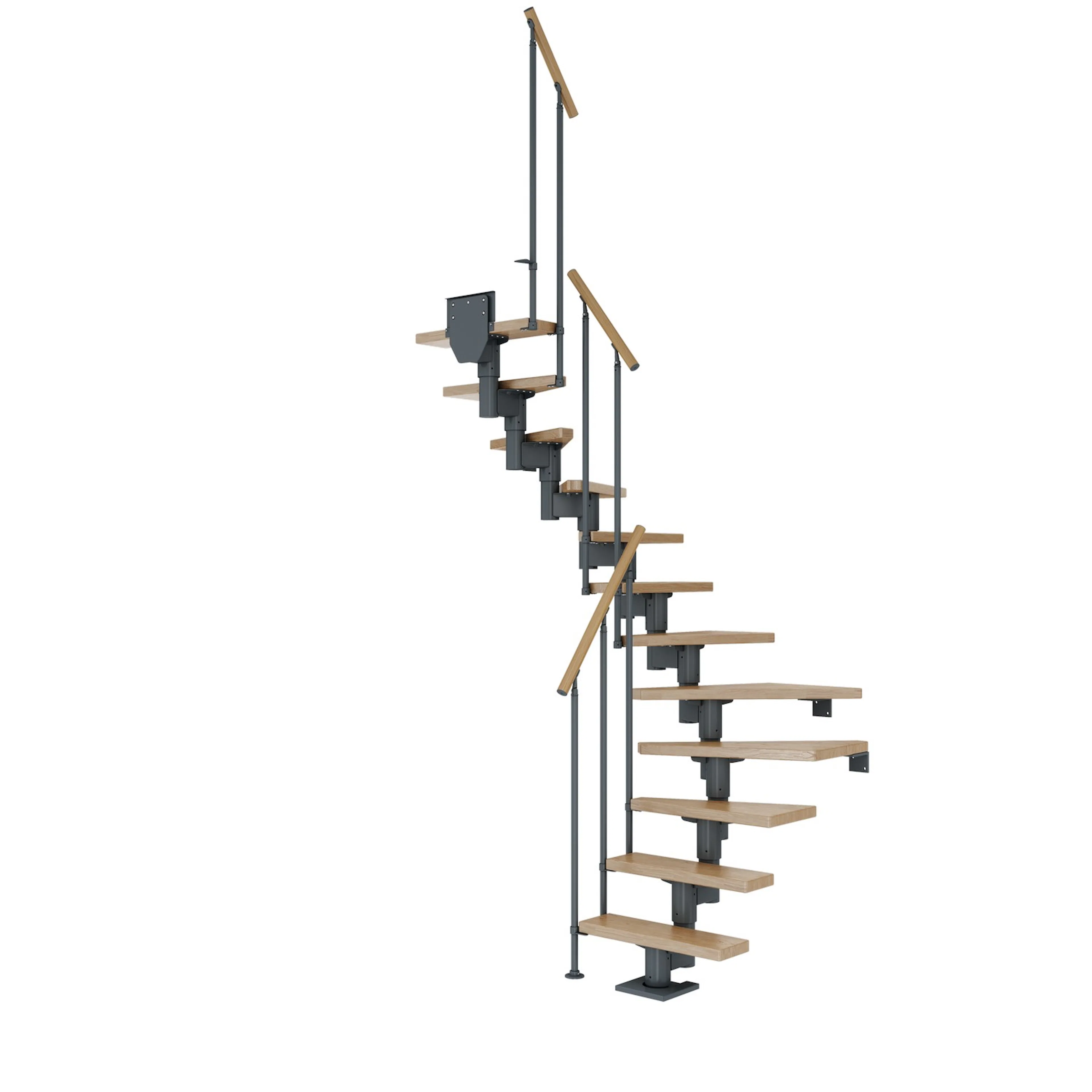DUBLIN ek 1/2 svängd antracit CLASSIC II räcke 13T 71cm Antracit, LxB: 1570x710 mm