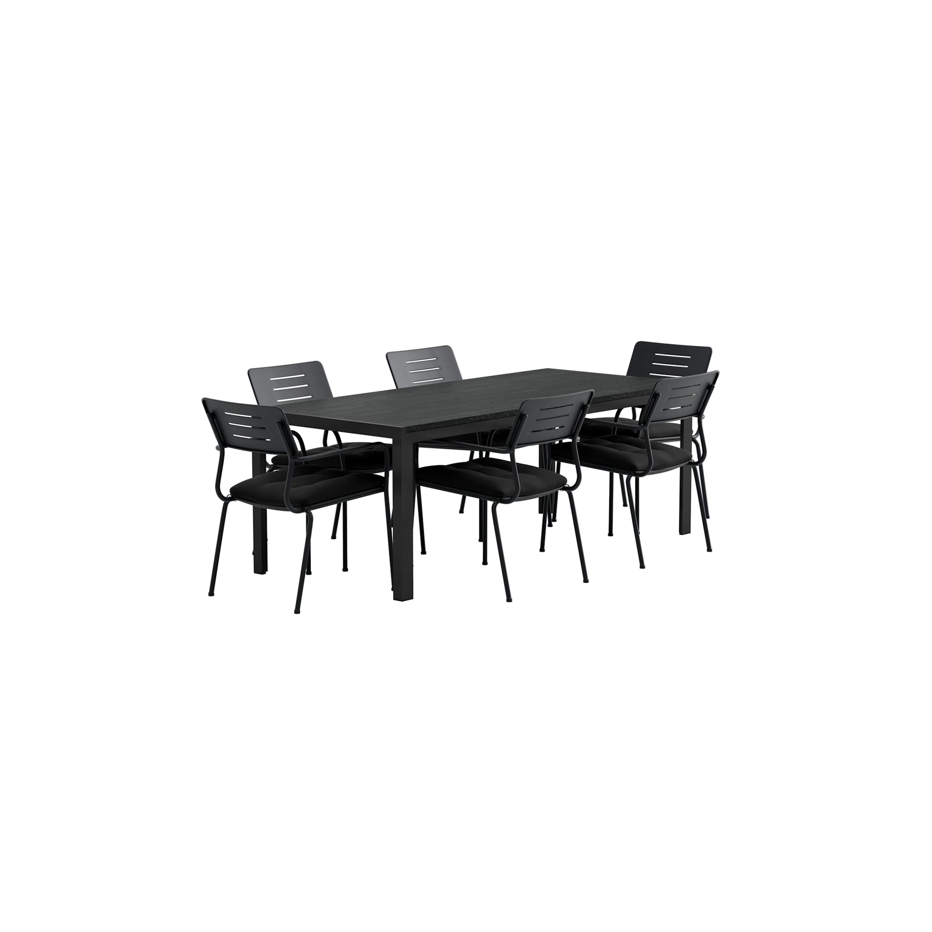 Matgrupp Utomhus Venture Home Mirko 90x205 cm med 6 st Nicke Trädgårdsstolar