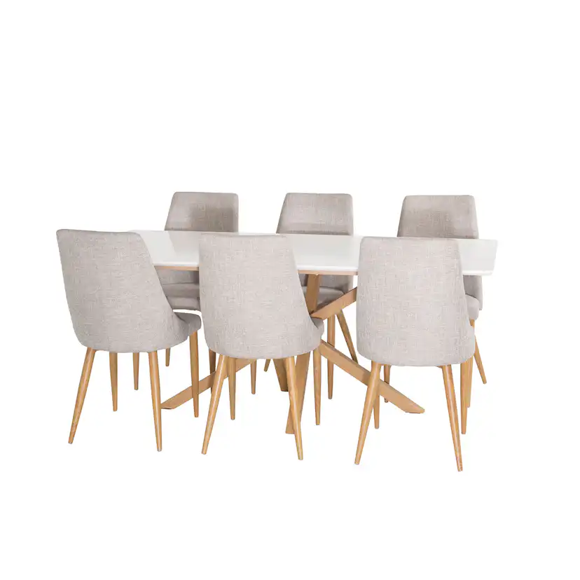 Matgrupp Venture Home Piazza 180 cm med 6 Leone stolar