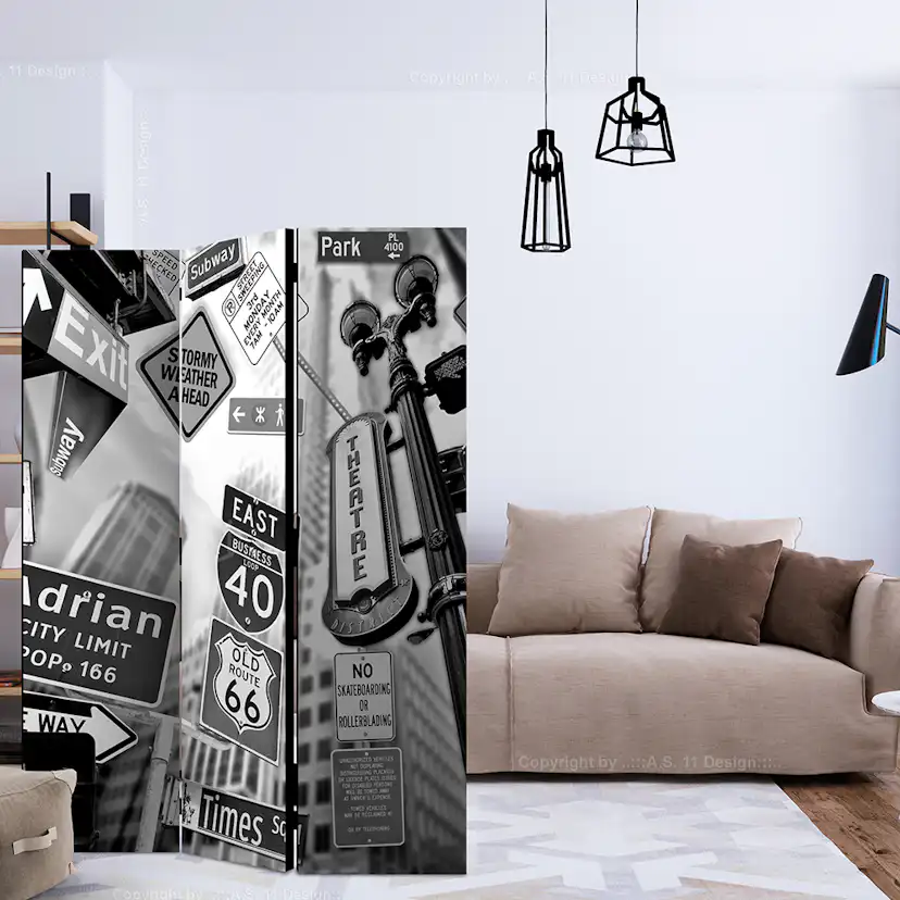 Rumsavdelare Skärmvägg Arkiio Roads To Manhattan 135x172 cm