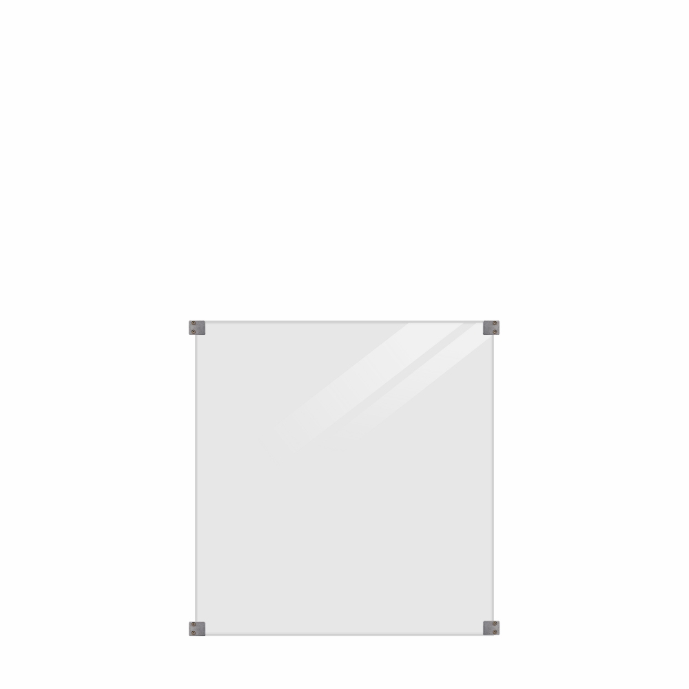 Glasstaket PLUS Rökigt Gråsvart med Galvade Beslag 90x91 cm Laminerat glas