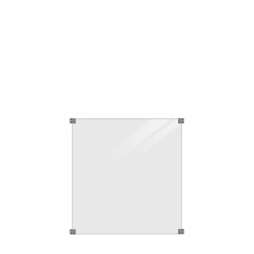 Glasstaket PLUS Rökigt Gråsvart med Galvade Beslag 90x91 cm Laminerat glas