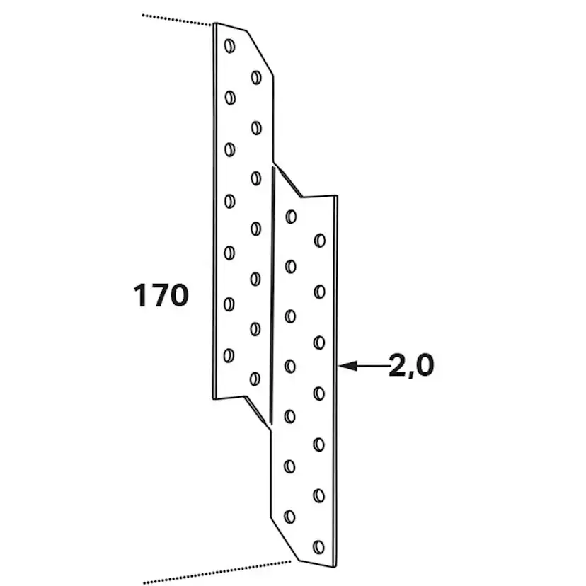 Takåsfäste Rrf 370x2,0 Vä 370x2,0 mm VÄ