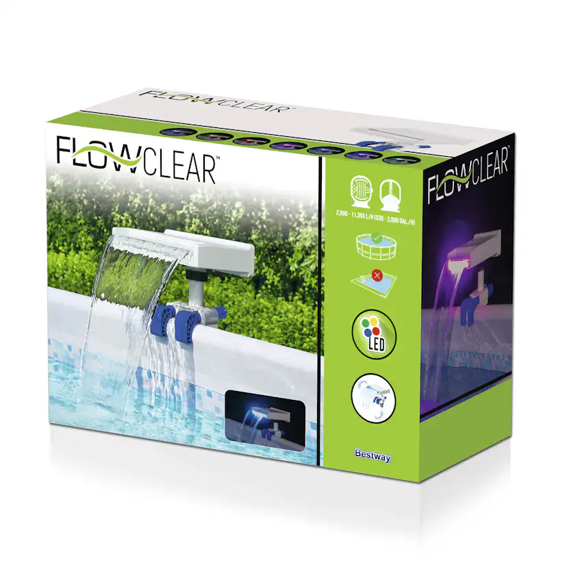 Vattenfall Bestway LED Sladdlös Poolbelysning med Avtagbar Lampa