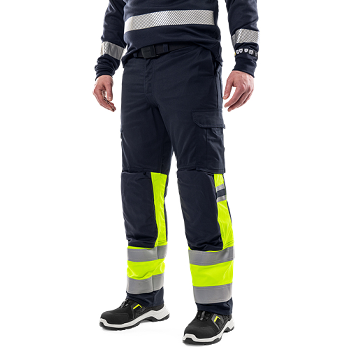 Flamestat byxa stretch 2162 ATHF, kl 1 Storlek: C148, Gul/Marinblå
