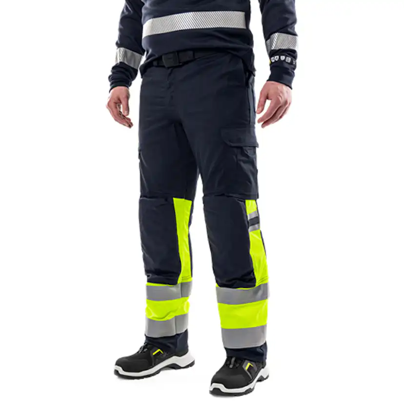 Flamestat byxa stretch 2162 ATHF, kl 1 Storlek: C148, Gul/Marinblå