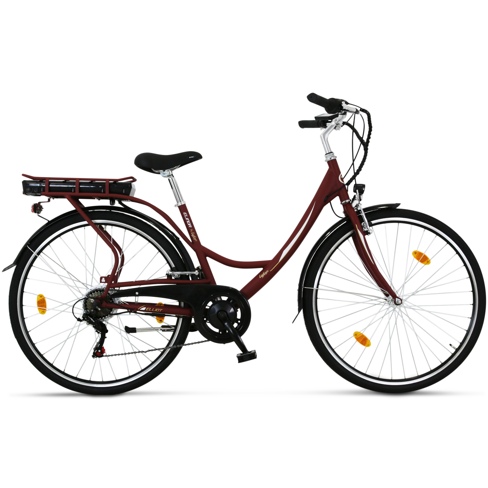 Elcykel Lyfco Dam 28" med Cykeldator Mattröd
