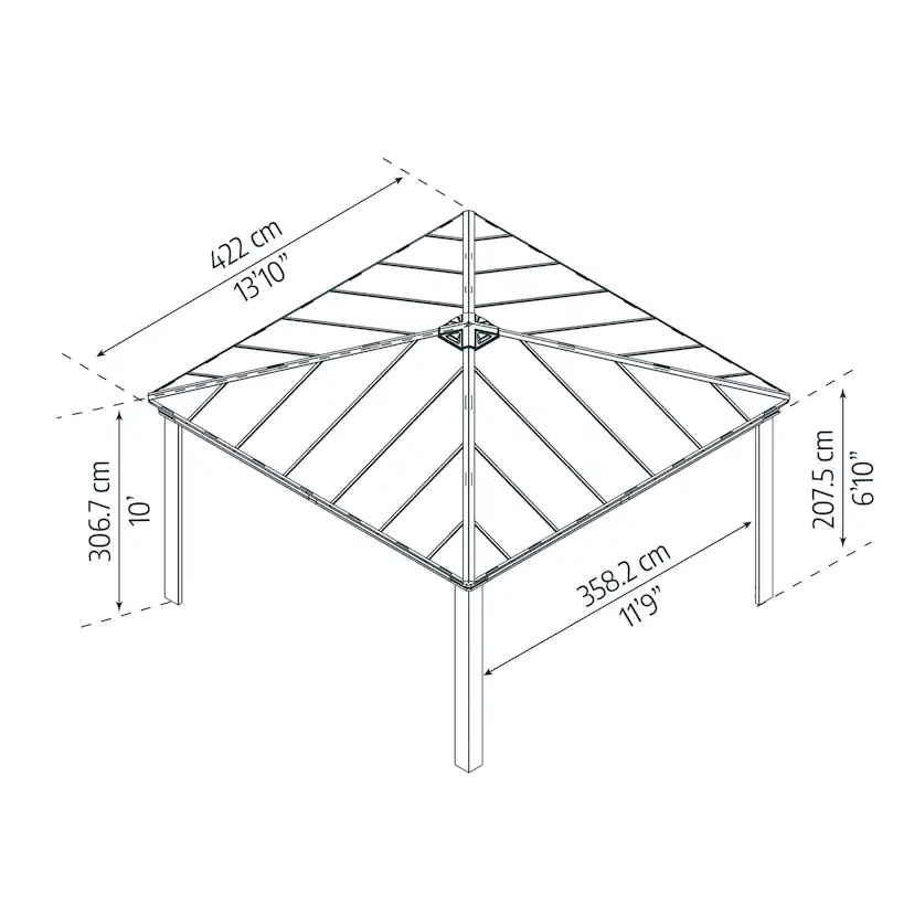 Carport Canopia by Palram Colorado Metall Dubbel Apex 4,3 X 4,3 m
