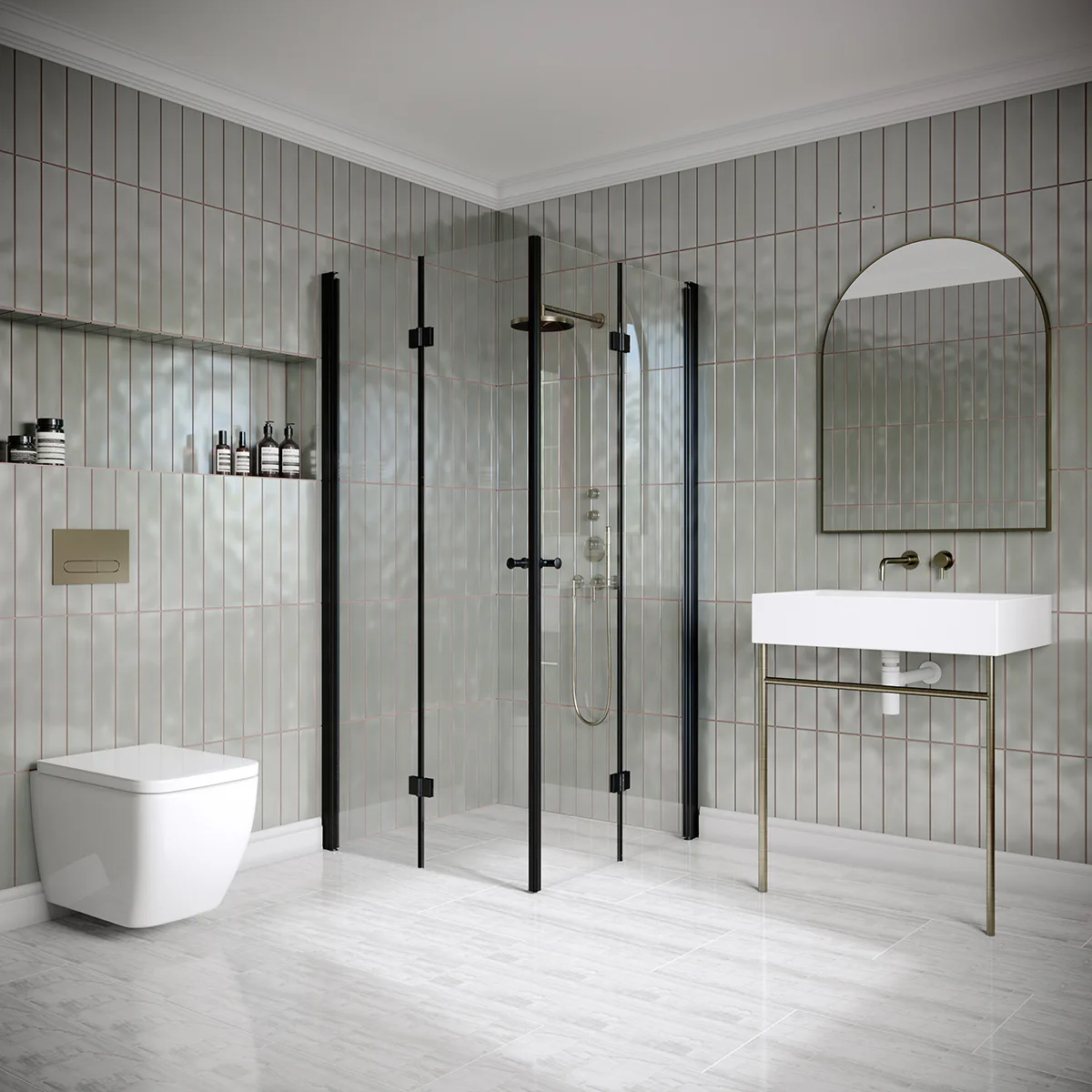 Hietakari Classic 150 695x795x1900 mm, Klarglas, Svarta profiler