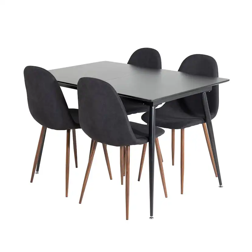 Matgrupp Venture Home Silvia med Iläggsskiva och 4 Pobbie Stolar