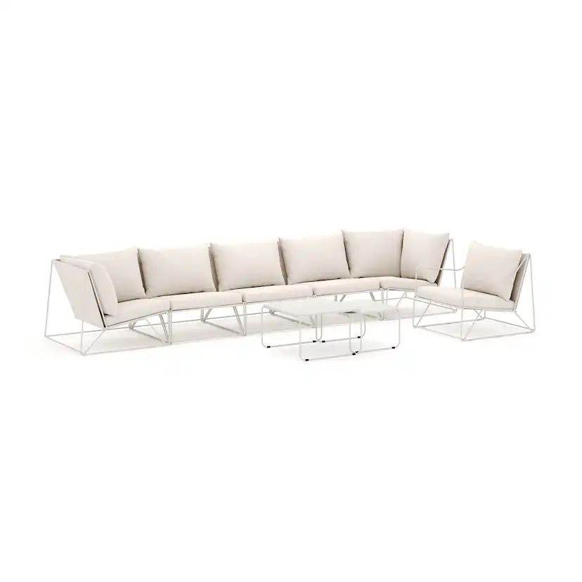 Loungesoffa Comfort Garden Usteryd utomhus rak 6-sits soffa med fåtölj