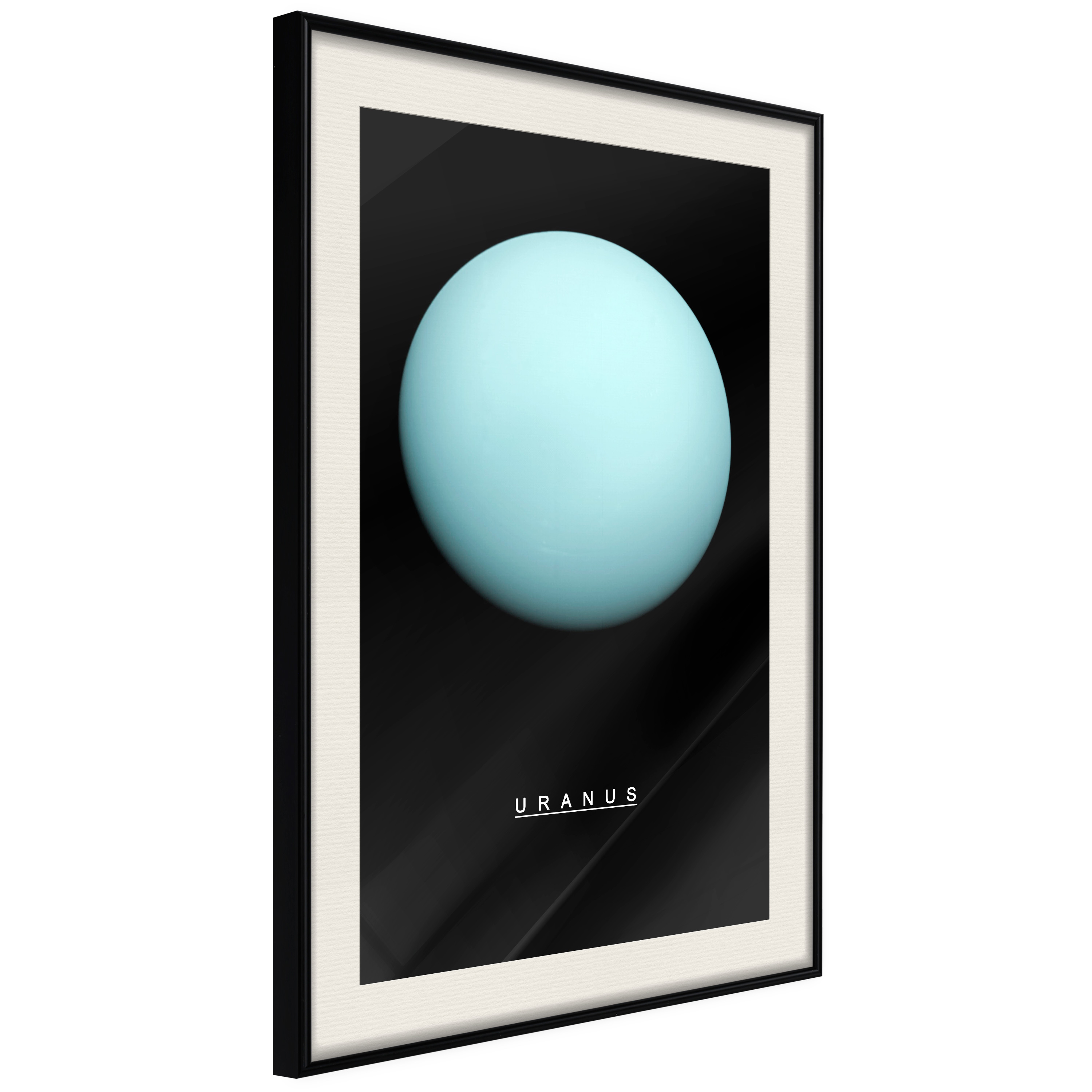 Affisch - Uranus [Poster] 40x60 Svart ram med passepartout, 40x60 cm