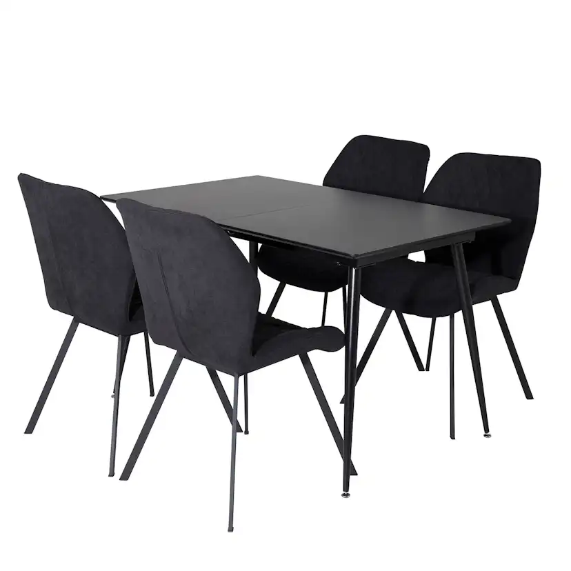 Matgrupp Venture Home Silvia med Iläggsskiva och 4 Geneva Stolar