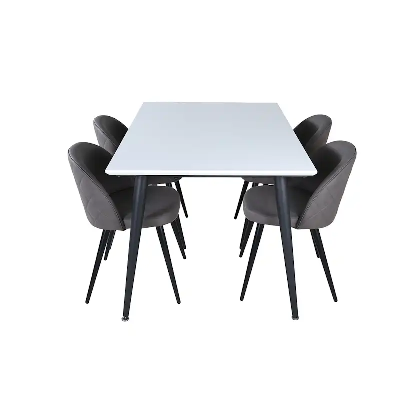 Matgrupp Venture Home Jolie med 4 Valentina Stitcthes Stolar Mikrofiber