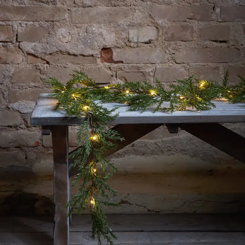 Girlang Star Trading Thuja 180 cm 20 LED Ljus Grangirlang, Batteridriven