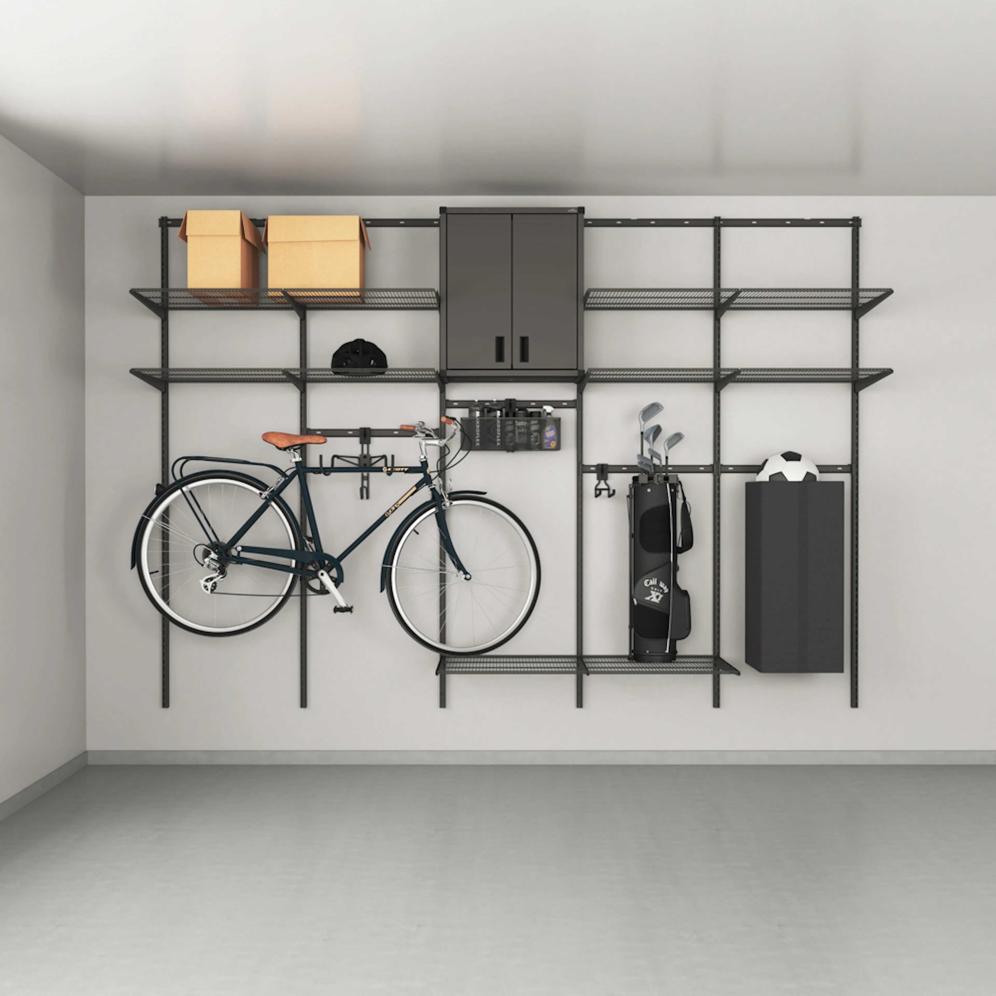 Familjeförvaring Elfa Ready Solution 2 Garage+  B: 3103 mm med Täcklist