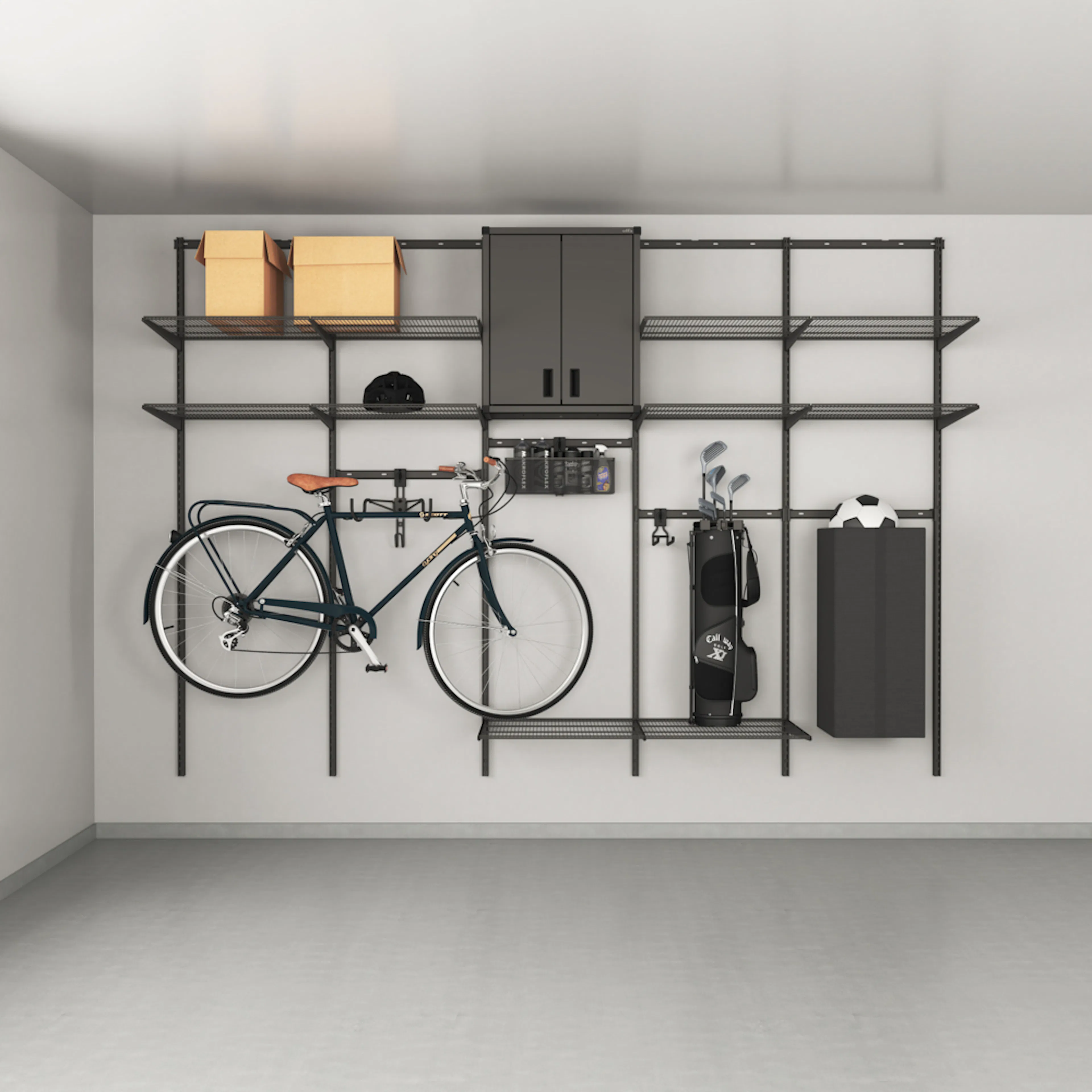 Familjeförvaring Elfa Ready Solution 2 Garage+  B: 3103 mm med Täcklist
