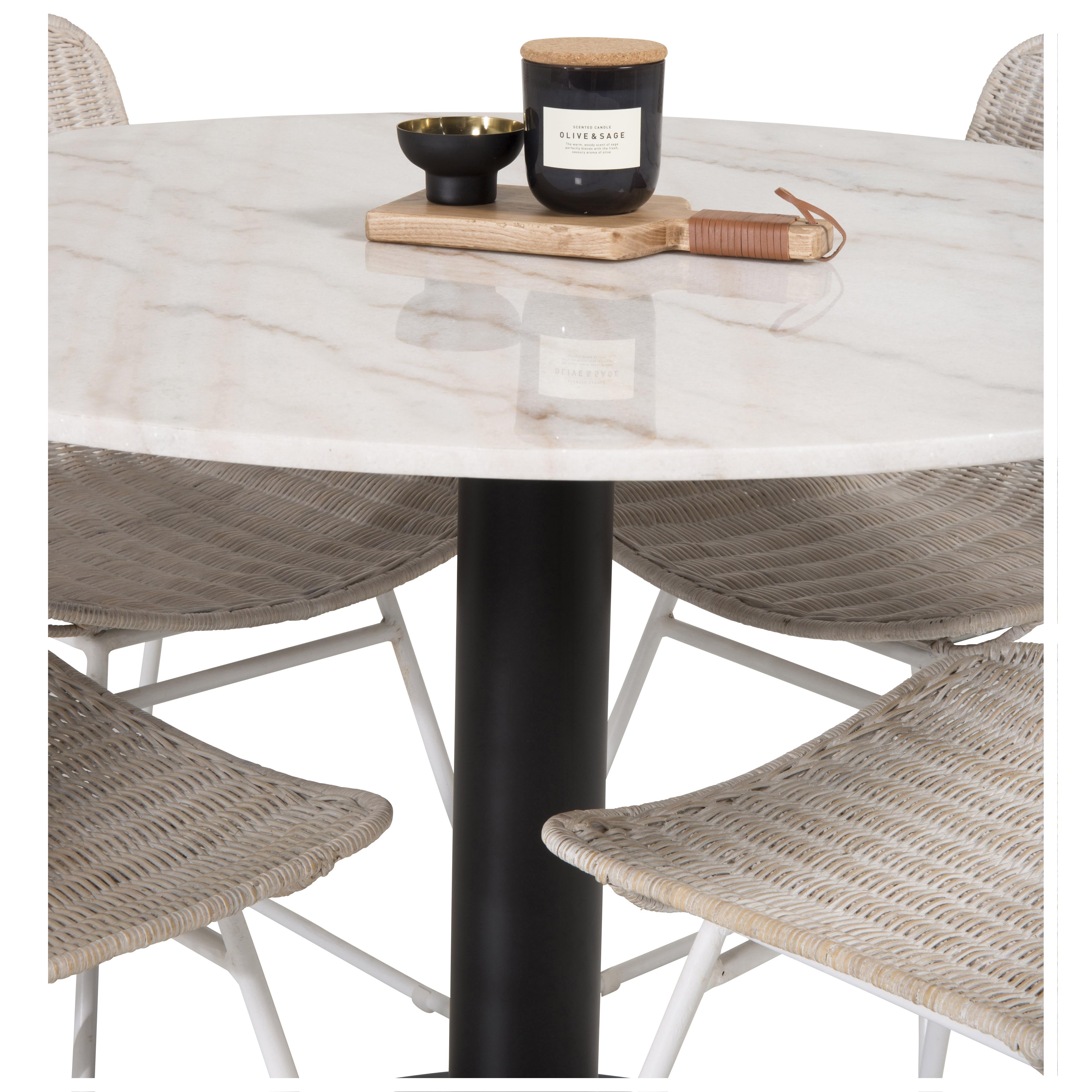 Matgrupp Venture Home Estelle Rund med 4 Cornelia Stolar