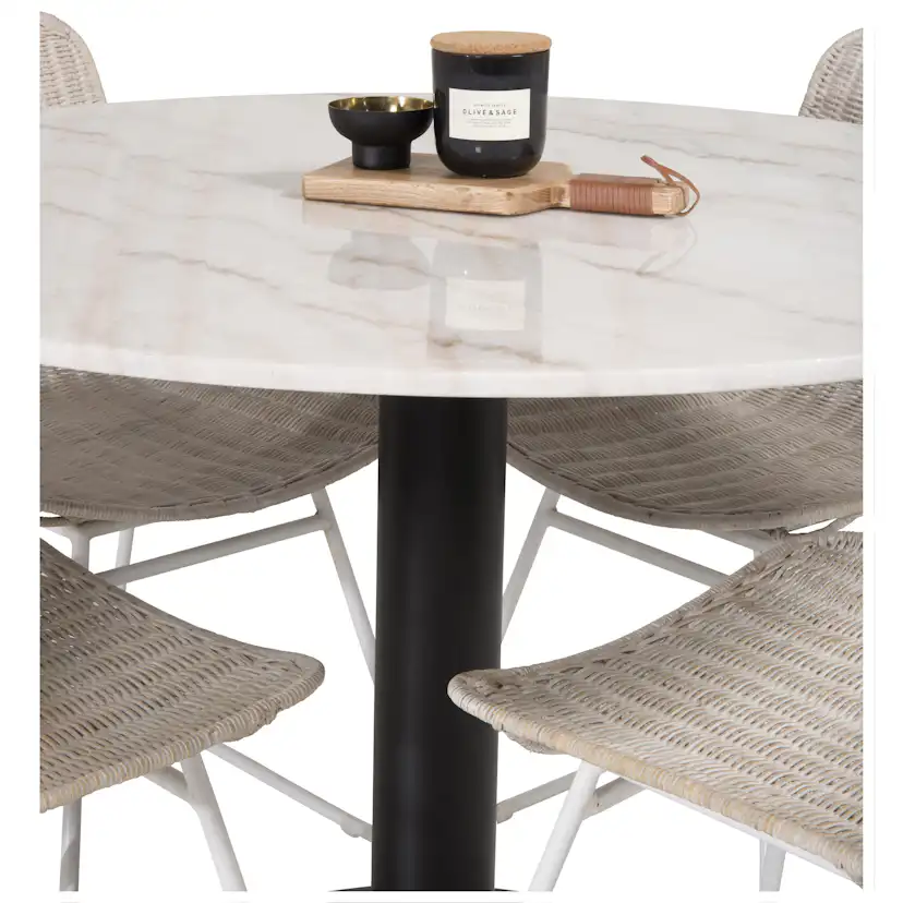 Matgrupp Venture Home Estelle Rund med 4 Cornelia Stolar