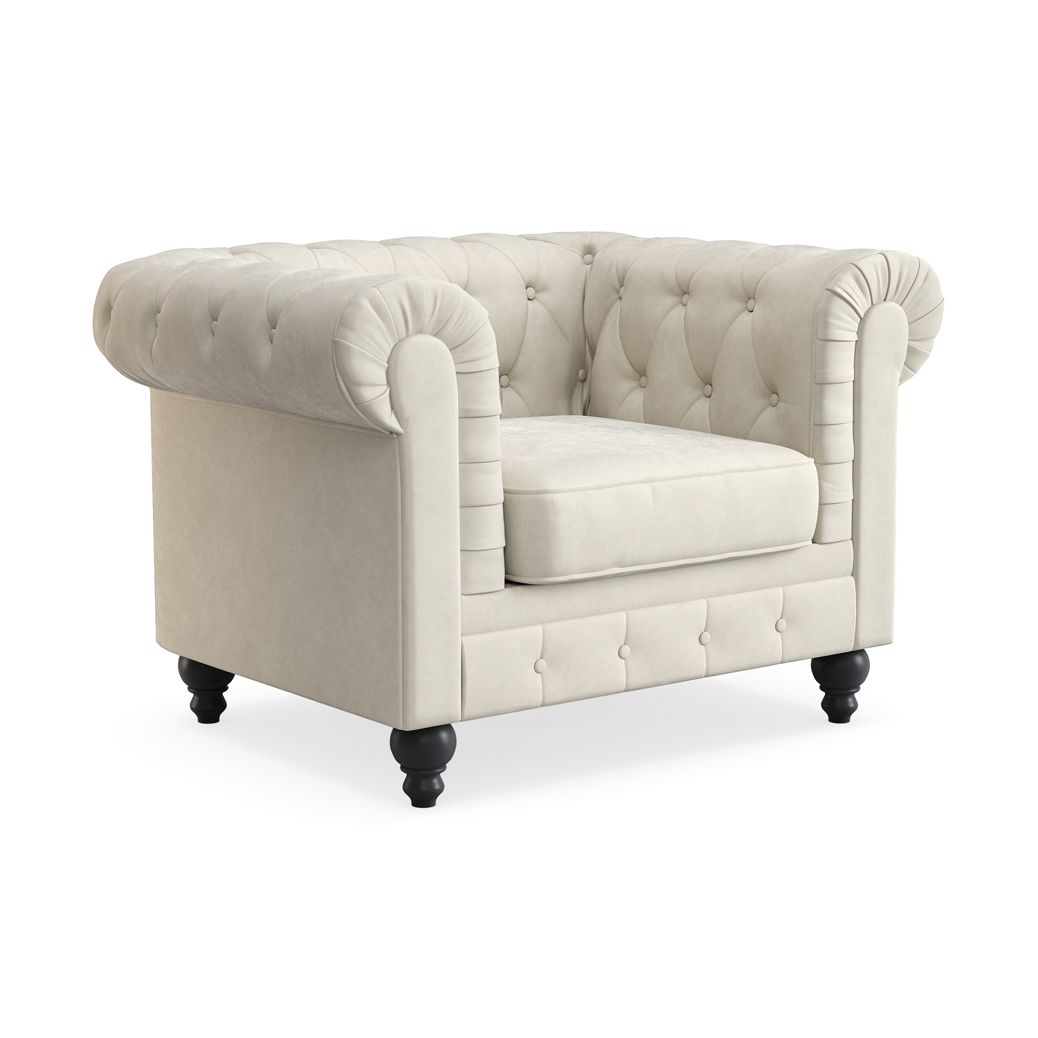 Fåtölj Manor House Chesterfield Lyx Fåtölj i Sammet