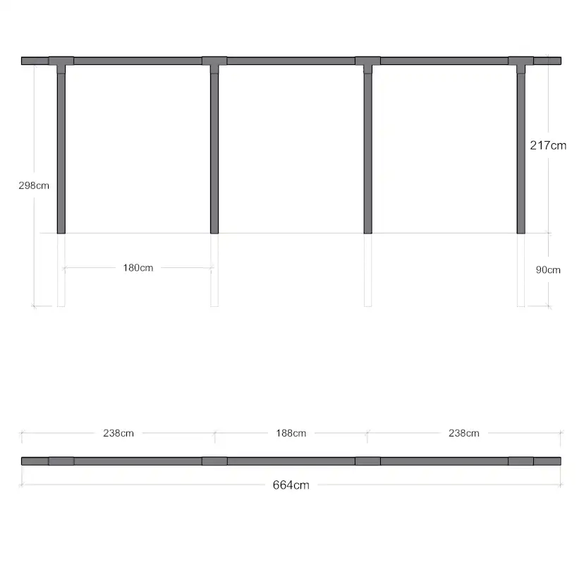Pergola PLUS Cubic 3 Moduler