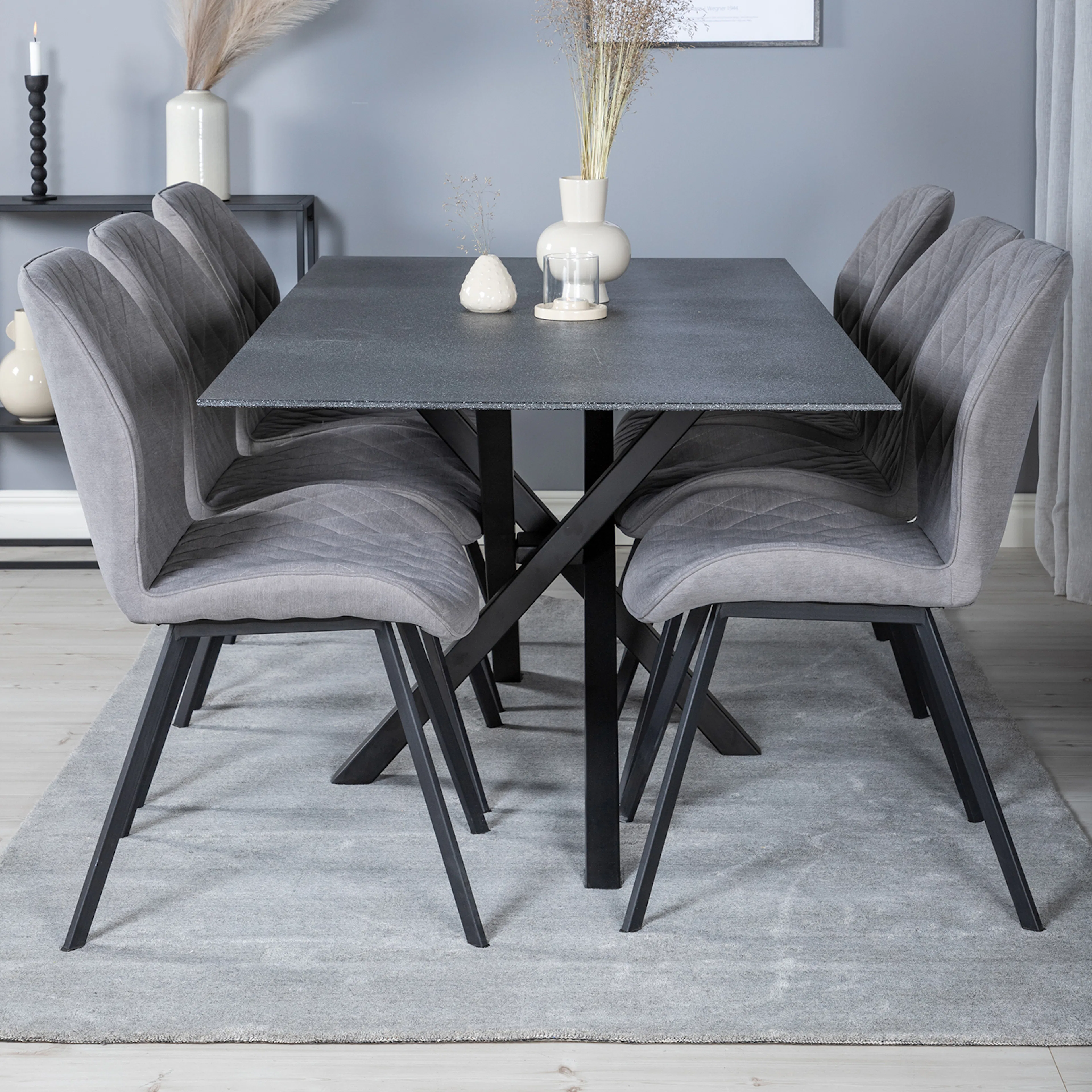 Matgrupp Venture Home Piata med 6 Geneva Stolar Polyestertyg