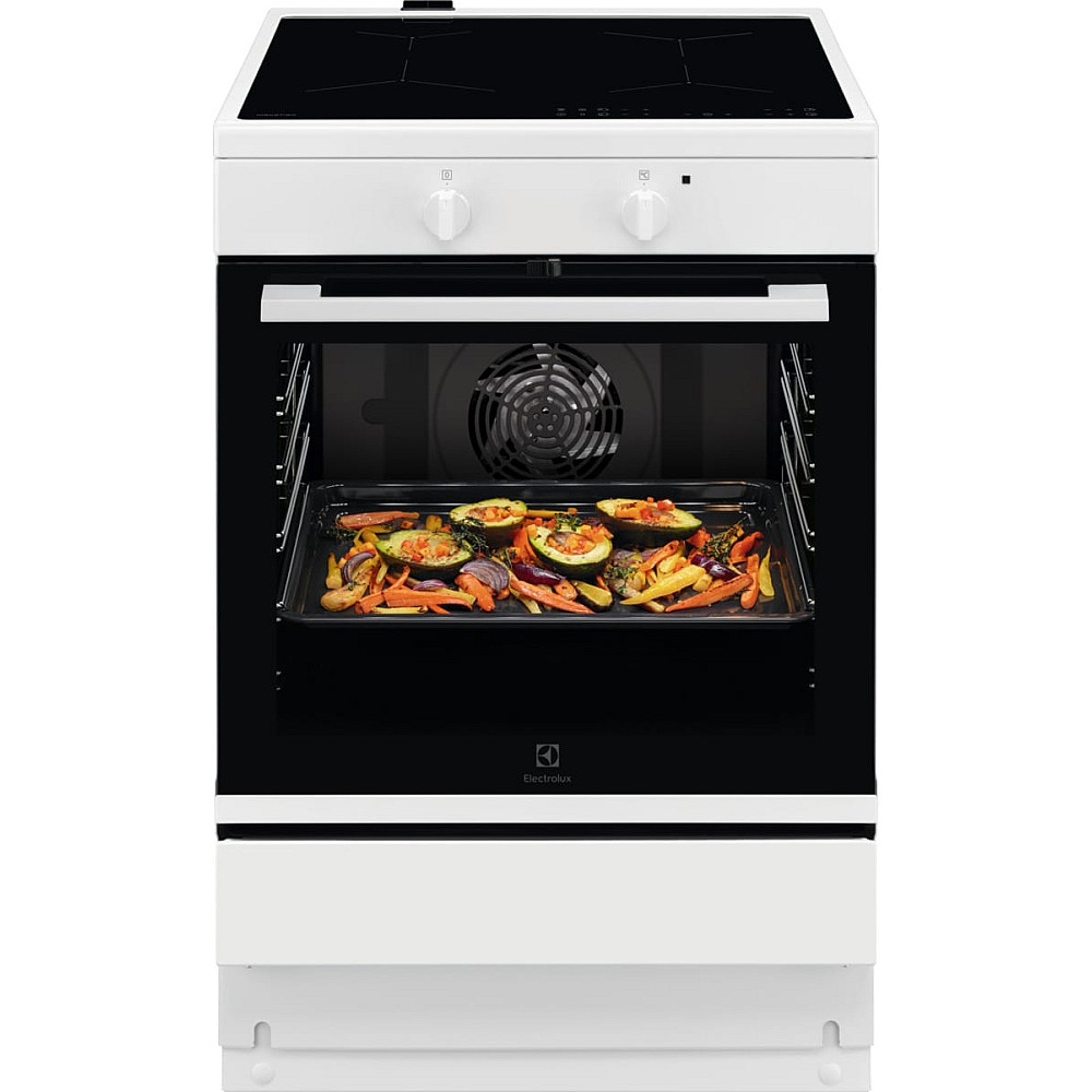 Induktionsspis Electrolux LKI64404SW med Självrengörande Ugn och Hob2Hood